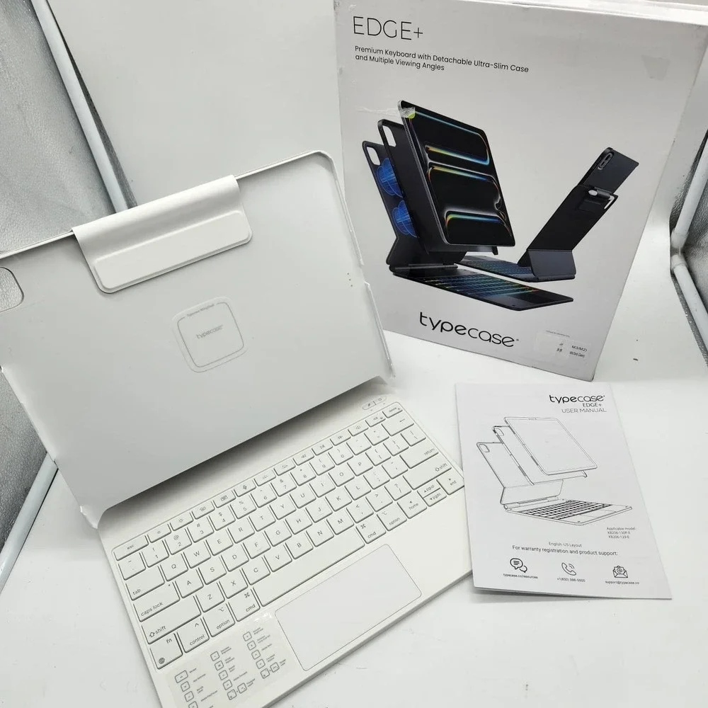 typecase EDGE+ Keyboard Case iPad Pro 13 M4 M5 Air 13 M2 M3 White Backlit Detach